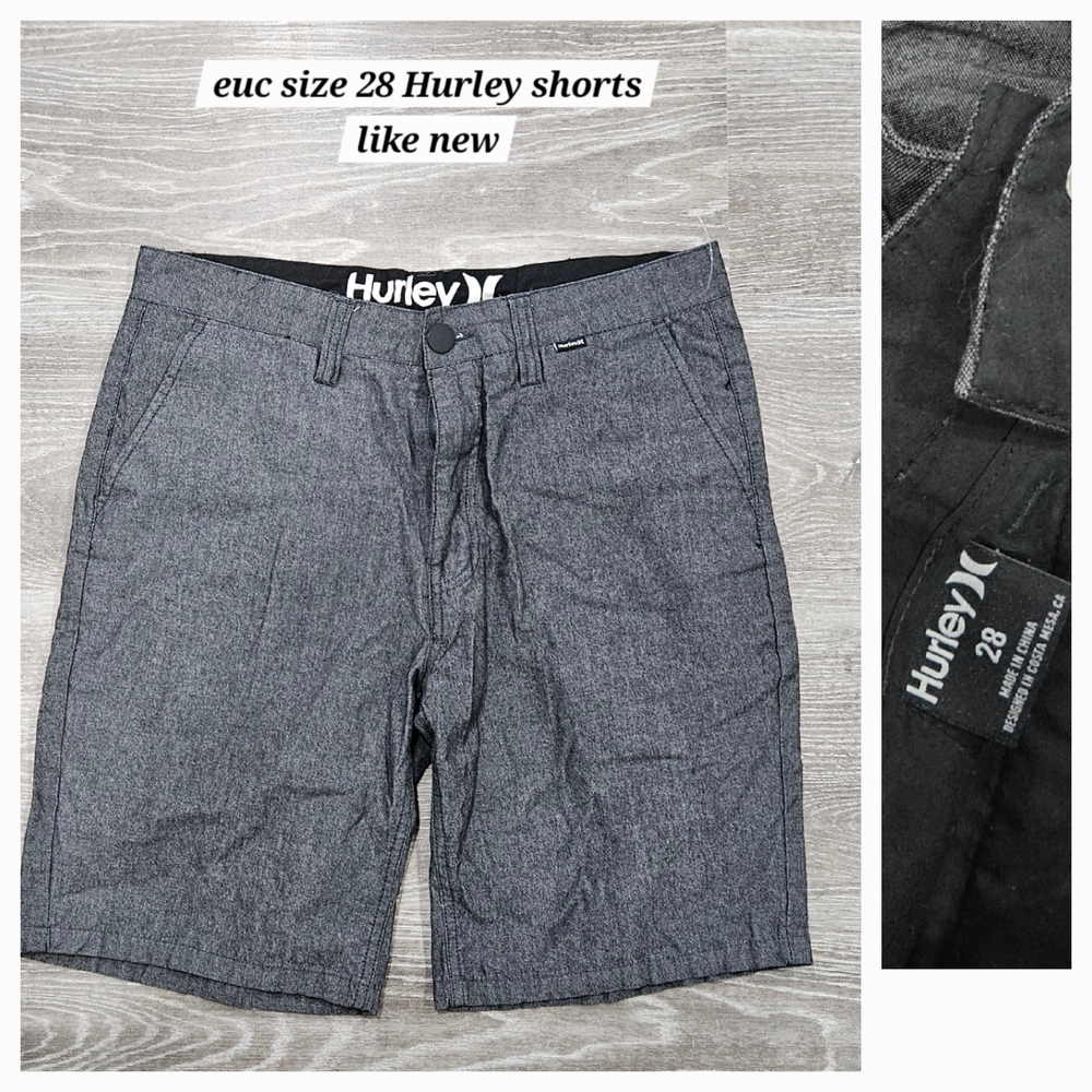 Hurley Gray Flat Front Shorts Casual Style